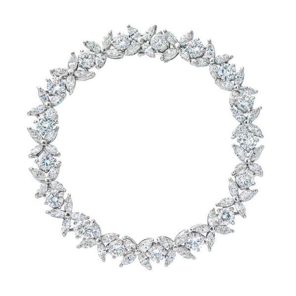 Marquise and Brilliant Diamond Platinum Bracelet