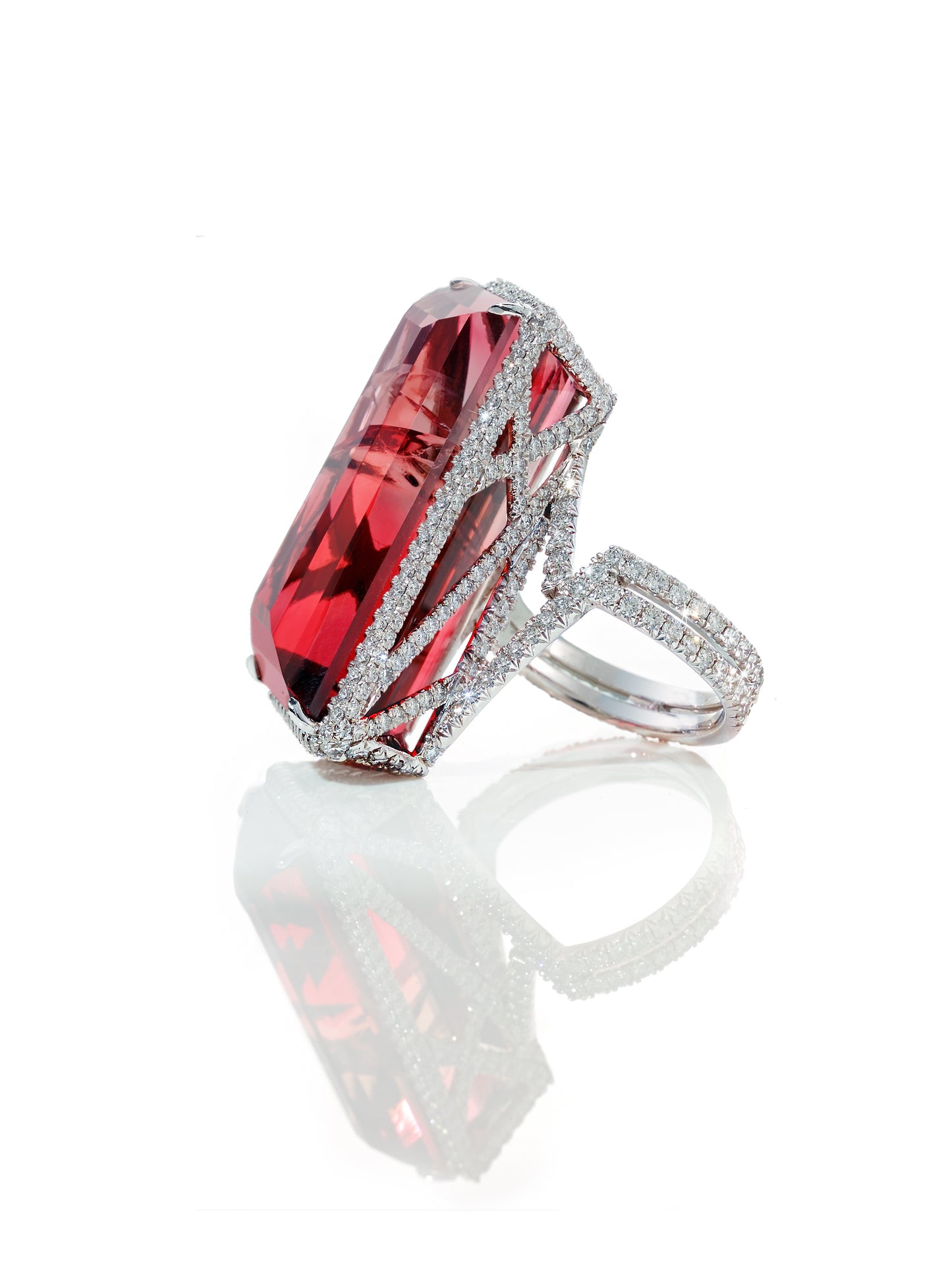 Tri-Color Tourmaline & Diamond Ring