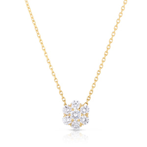 Seven Stone Cluster Necklace