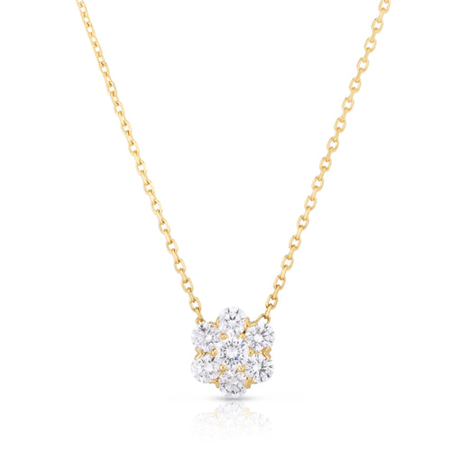 Seven Stone Diamond Cluster Pendant