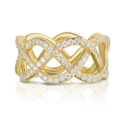 Diamond Pavé Three Row Woven Ring