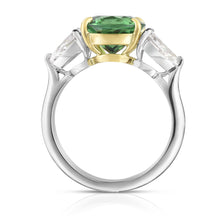 Load image into Gallery viewer, Round Brilliant Cut Tsavorite Three Stone Ring
