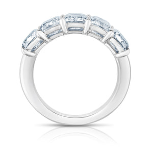 Five Stone Mixed Cut Platinum Band Ring