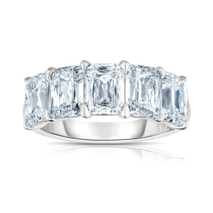 Five Stone Mixed Cut Platinum Band Ring