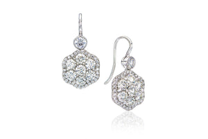 Vintage Style Diamond Cluster Earrings