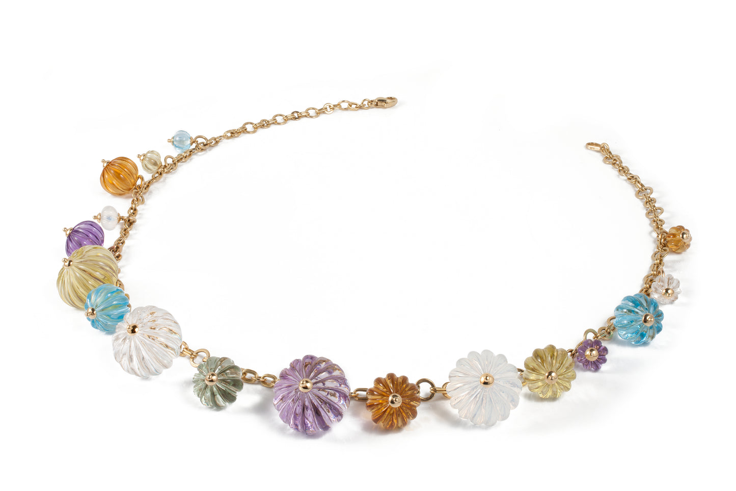 18K Gold & Multi Gem Necklace