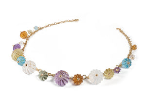 18K Gold & Multi Gem Necklace