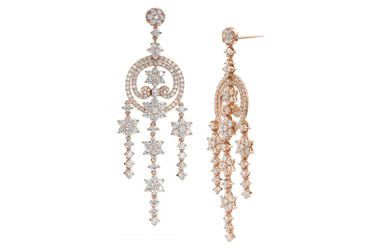 Rose Gold "Hipster" Chandelier Earrings