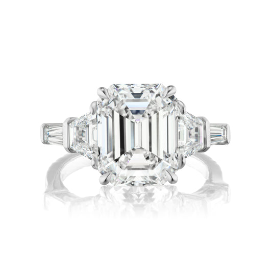 Five Stone Emerald Cut Diamond Ring