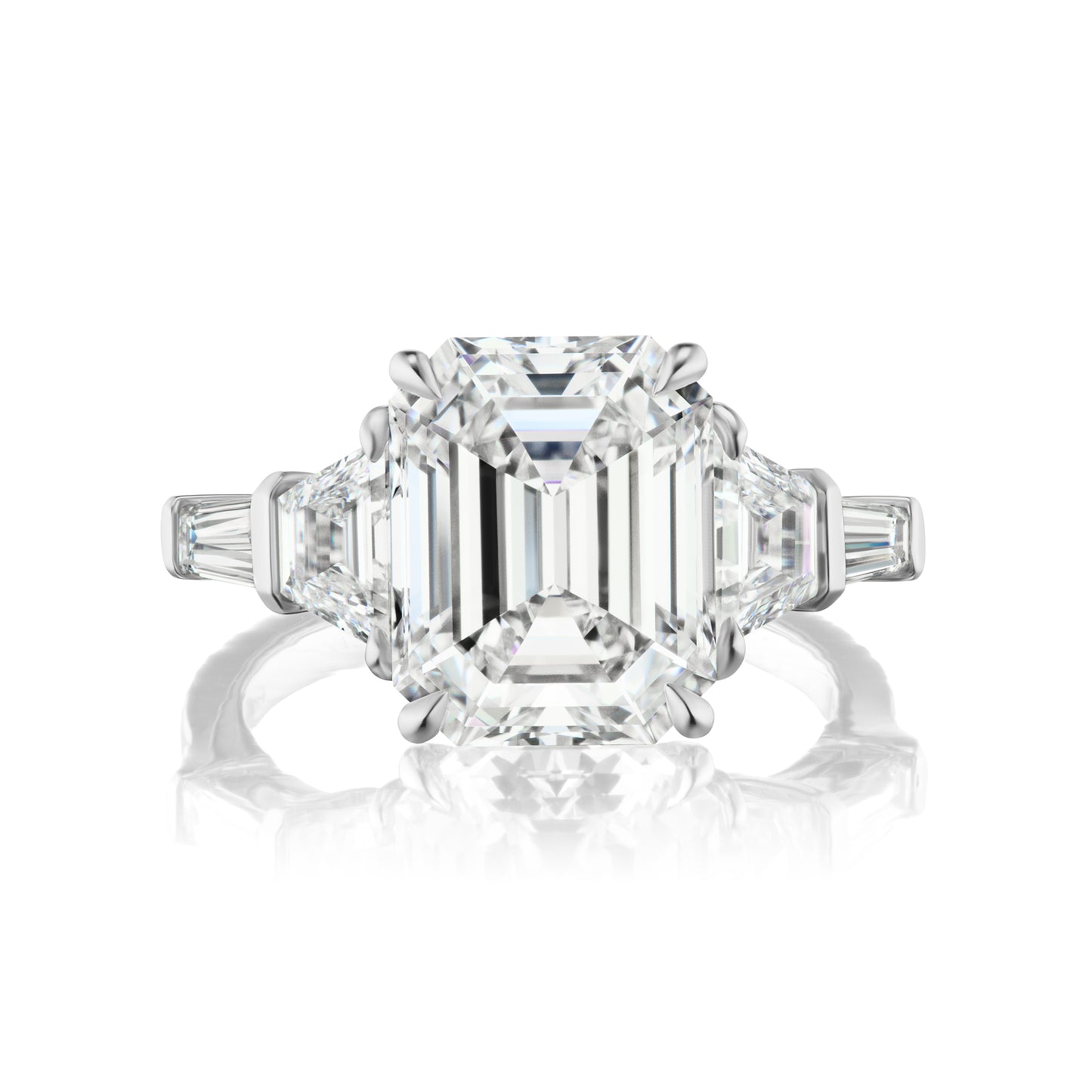 Five Stone Emerald Cut Diamond Ring