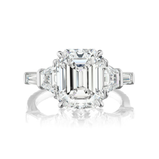 Five Stone Emerald Cut Diamond Ring