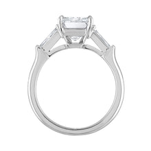 Load image into Gallery viewer, Emerald Cut &amp; Tapered Baguette Diamond Three Stone Ring