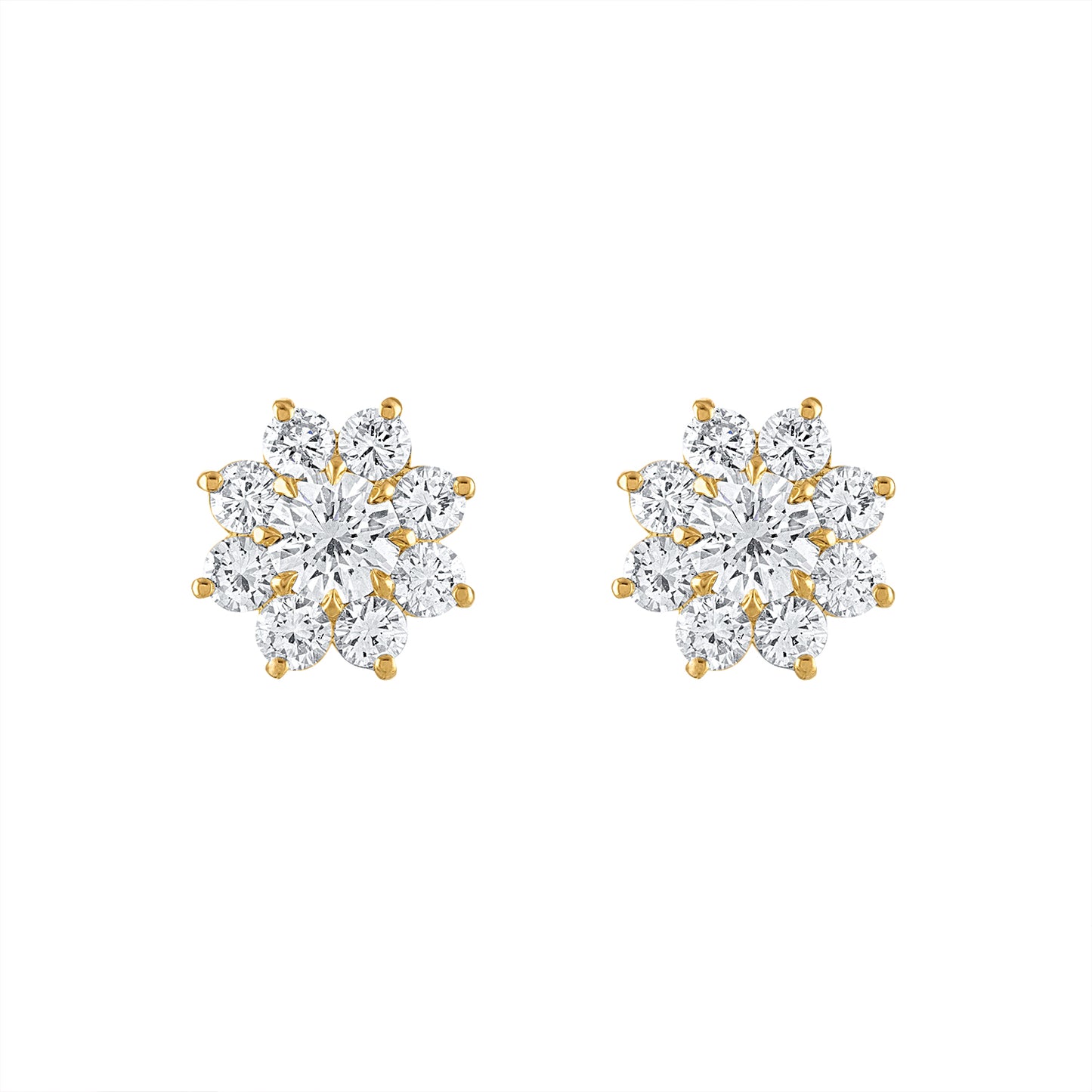 Diamond Star Cluster Earrings