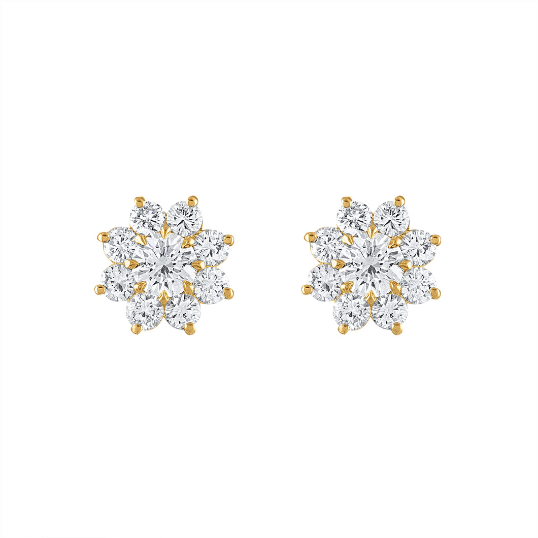 Diamond Star Cluster Earrings