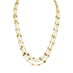 Fancy Color Rose Cut Diamond Necklace