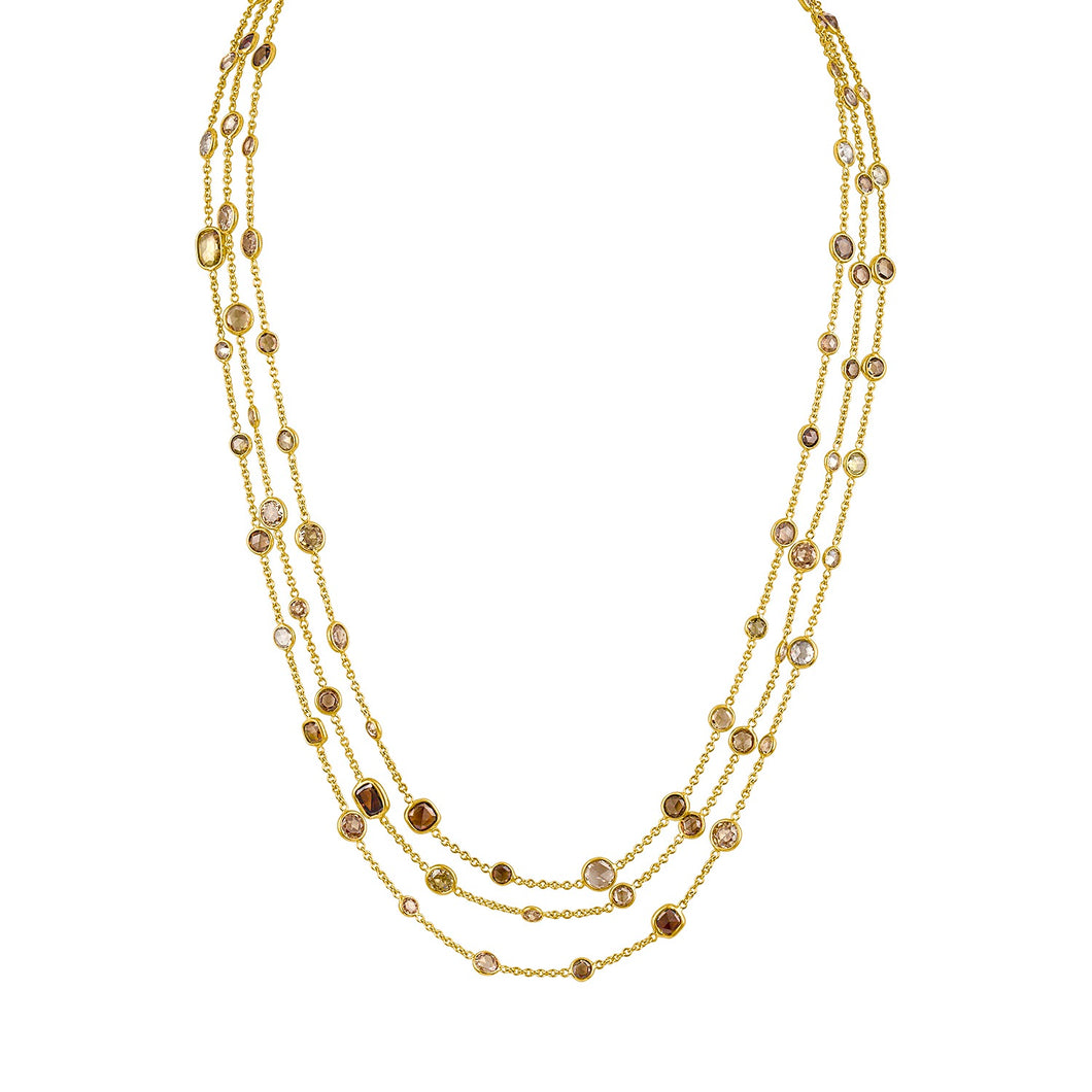 Fancy Color Rose Cut Diamond Necklace