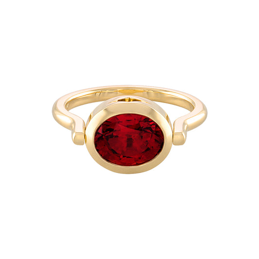 Red Spinel Swivel Ring