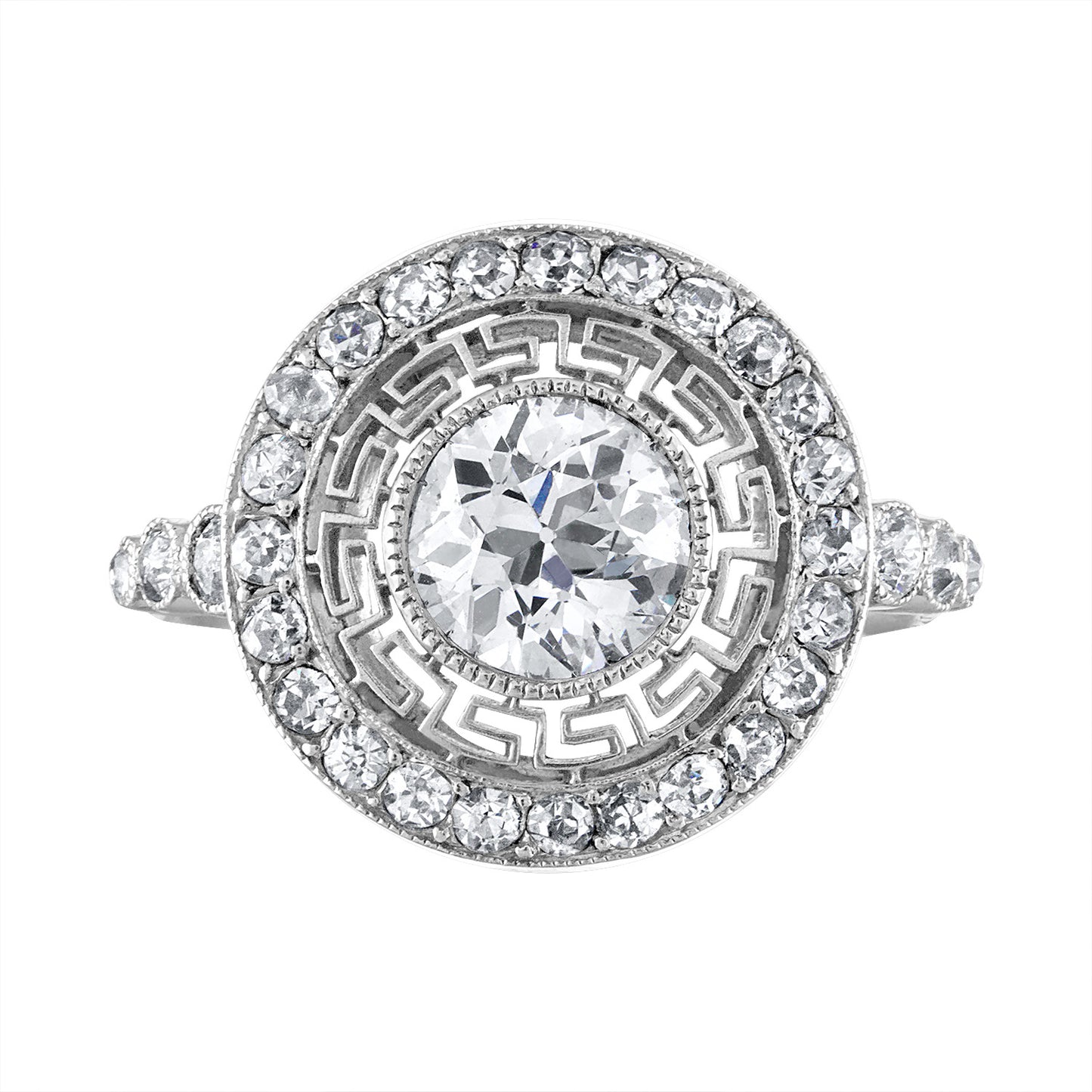 Diamond "Greek Key" Ring