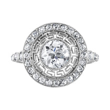 Load image into Gallery viewer, Diamond &quot;Greek Key&quot; Ring in Platinum