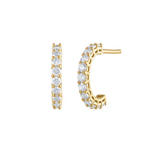 Load image into Gallery viewer, Petite Diamond Hoop Earrings