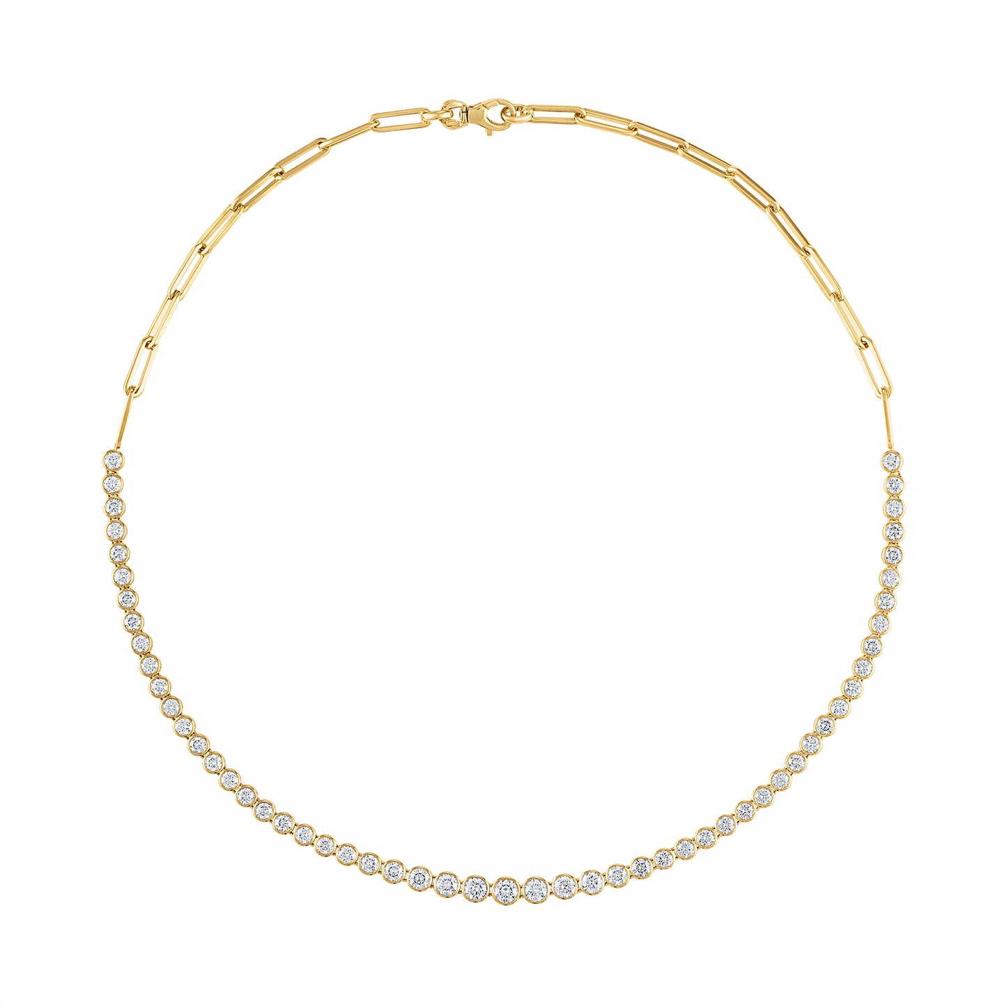 Bezel Set Diamond Necklace