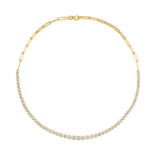 Bezel Set Diamond Necklace