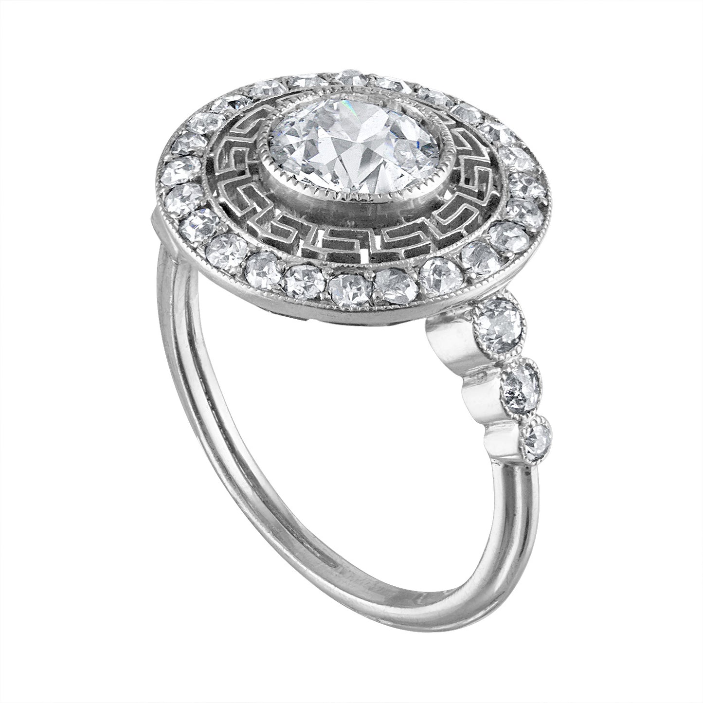 Diamond "Greek Key" Ring
