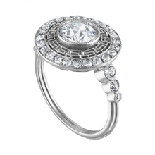 Load image into Gallery viewer, Diamond &quot;Greek Key&quot; Ring in Platinum