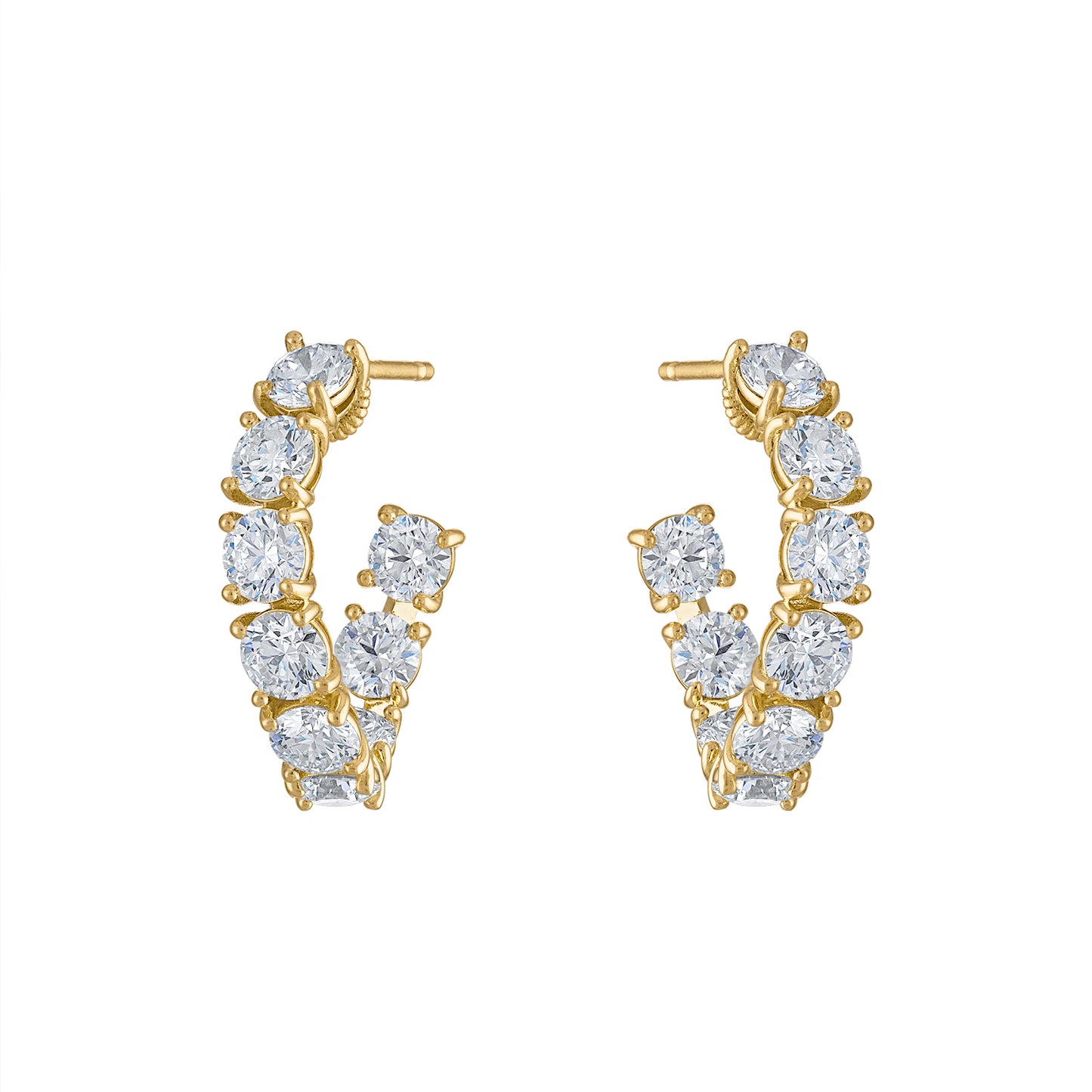 J Hoop Earrings in 18 Karat Yellow Gold