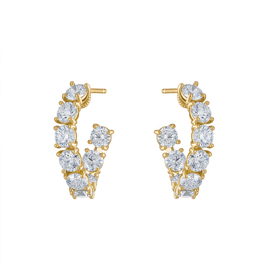 J Hoop Earrings in 18 Karat Yellow Gold