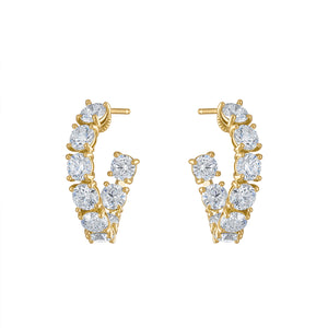 J Hoop Earrings in 18 Karat Yellow Gold