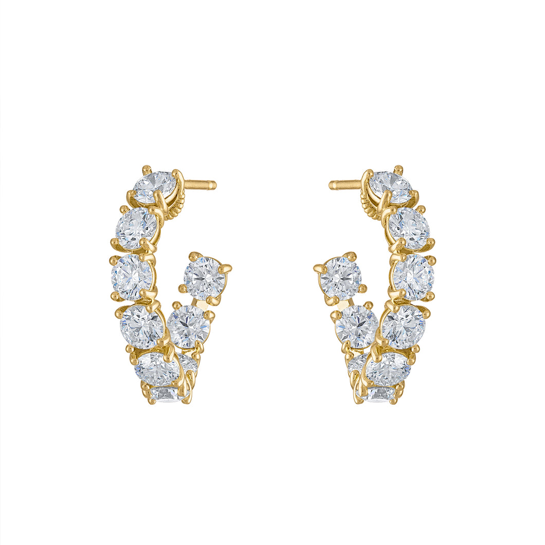 J Hoop Earrings in 18 Karat Yellow Gold