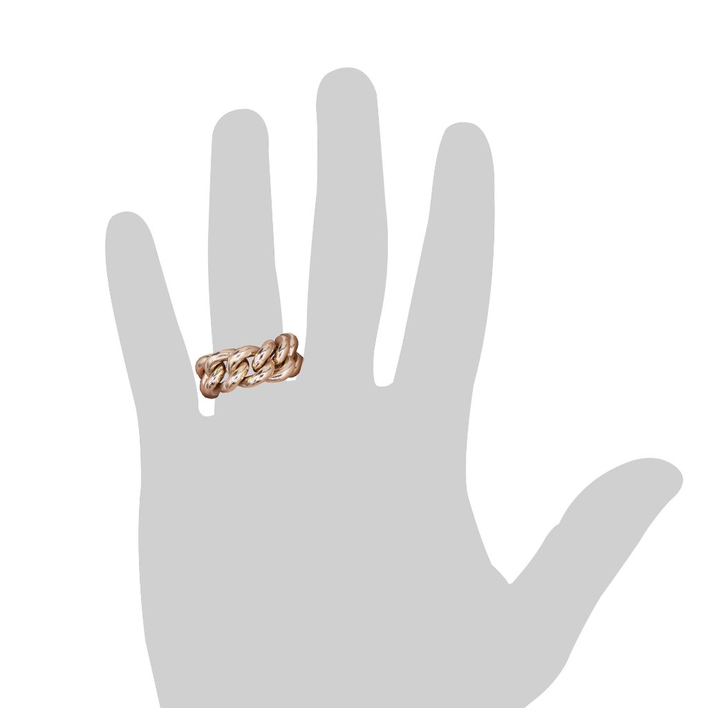 18K Pink Gold Curb Link Chain Ring
